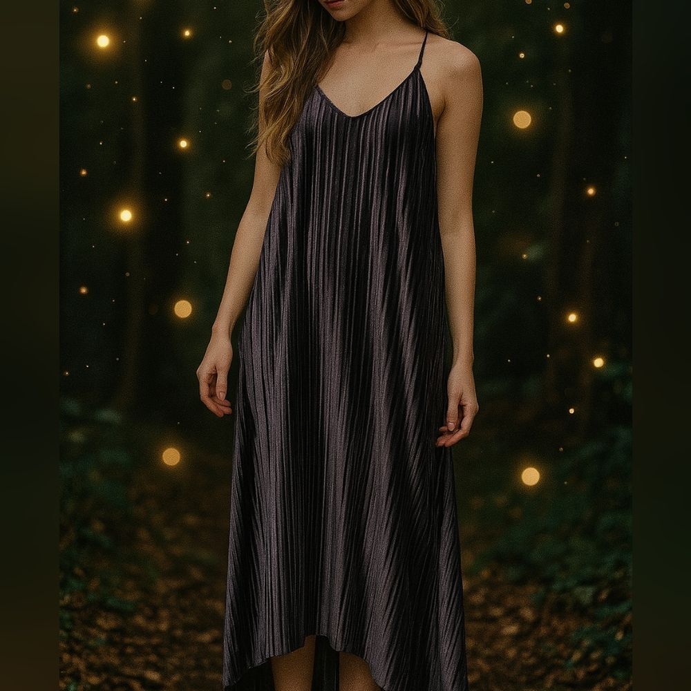 Xhileration Purple Velvet Tank Dress Ribbed M Velour Mini Strappy Vneck Summer